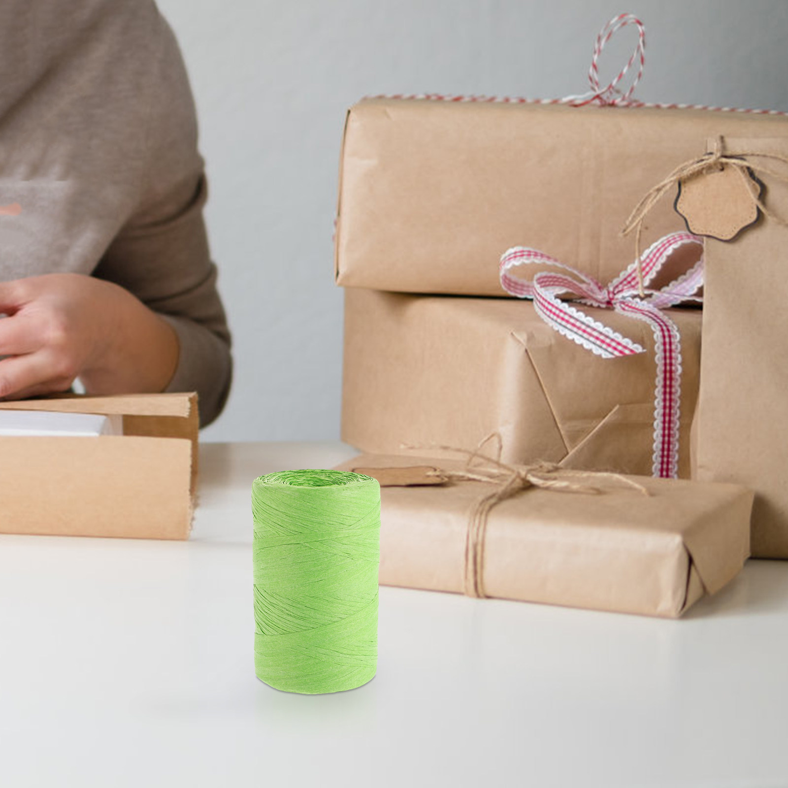 Papercraft Supply Ribbon - Raffia Paper Ribbon Colored Packing String