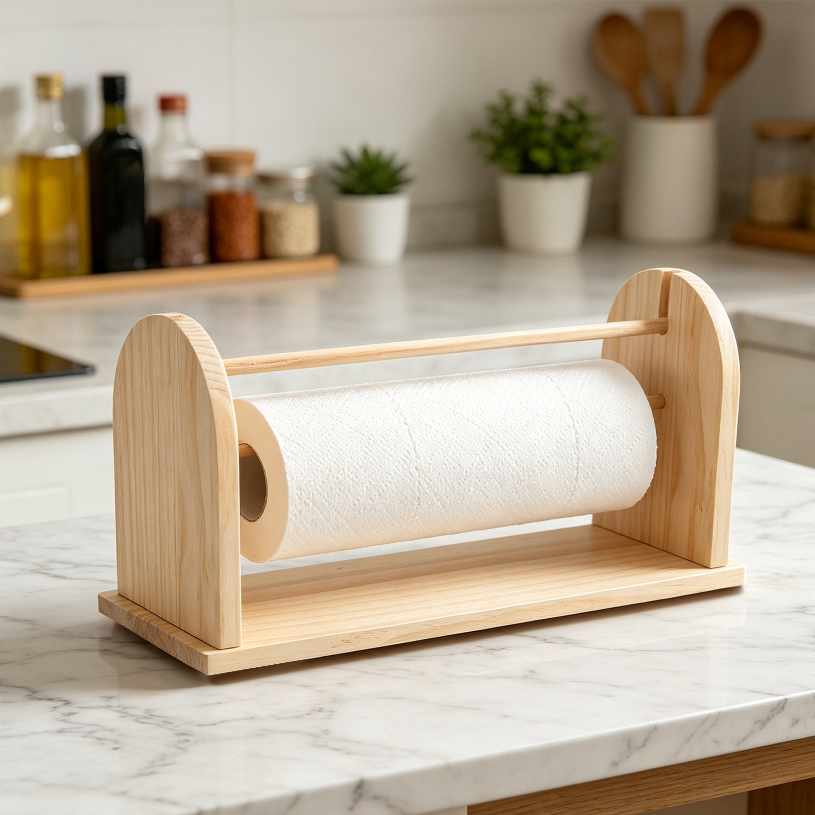 Wooden Tabletop Paper Roll Hol - Papercraft Supply Ribbon ulasan dan harga