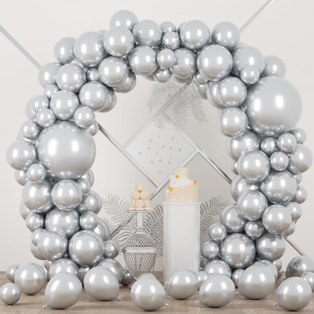 68Pcs Metallic Silver Balloons - Balloon Arch Kit ulasan dan harga