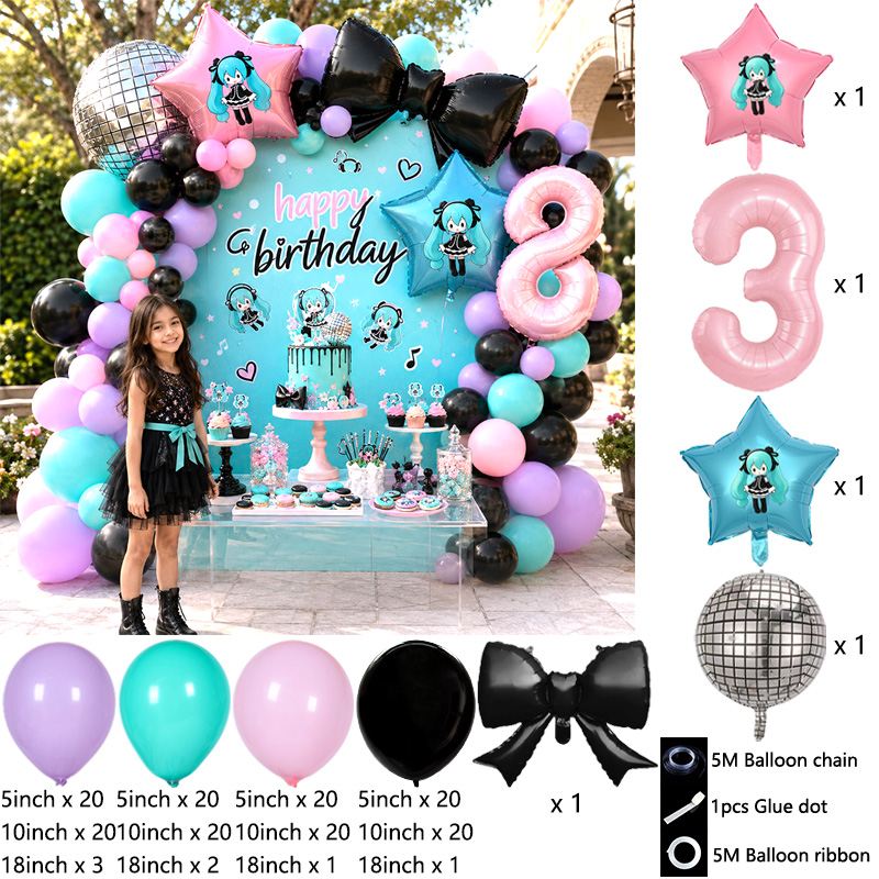 Miku Themed Balloon Arch Garla - Balloon Arch Kit ulasan dan harga