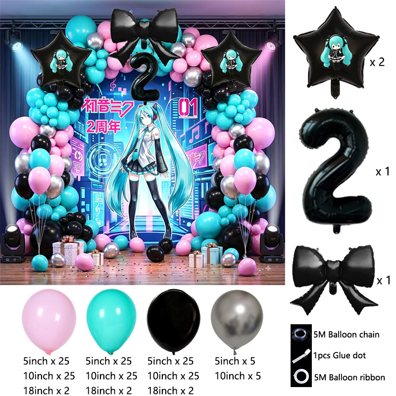 Hatsune Miku Virtual Singer Ba - Balloon Arch Kit ulasan dan harga