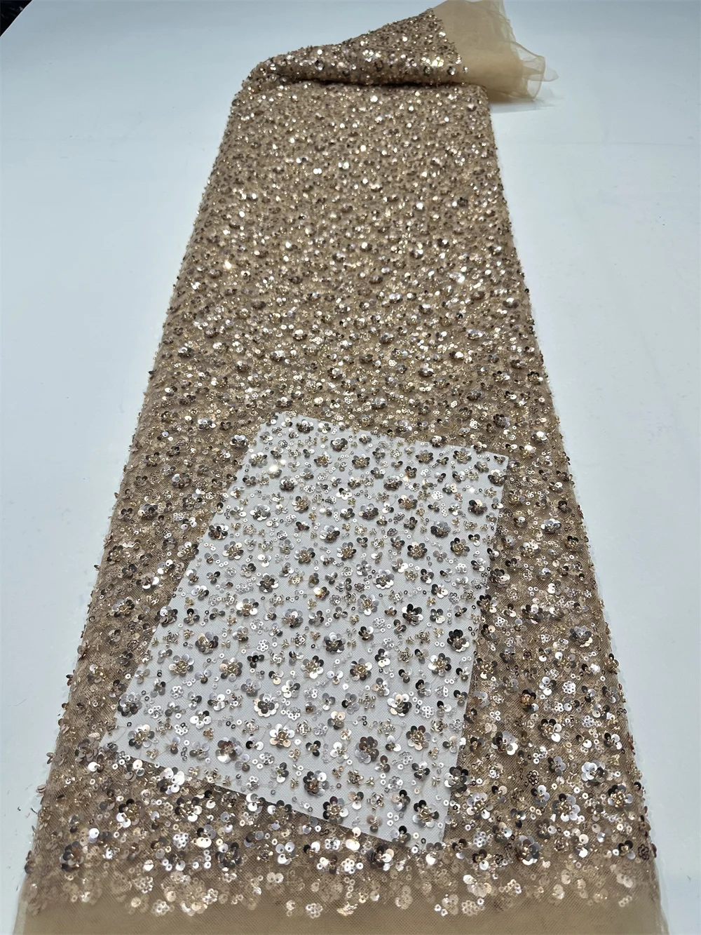 African Lace Fabric 2026 Gold  - Glitter Tablecloth ulasan dan harga