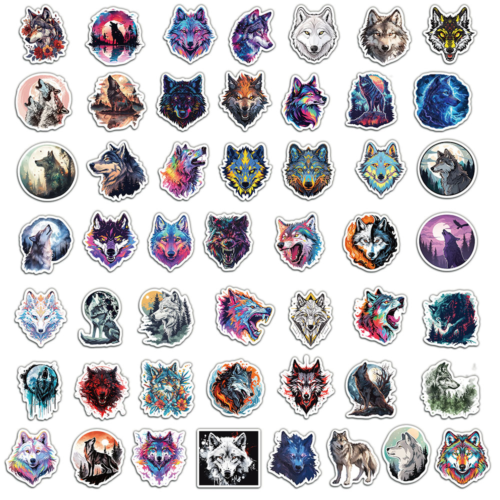 50PCS Wolf Decoration Sticker  - Plastic Cup 50Pcs ulasan dan harga